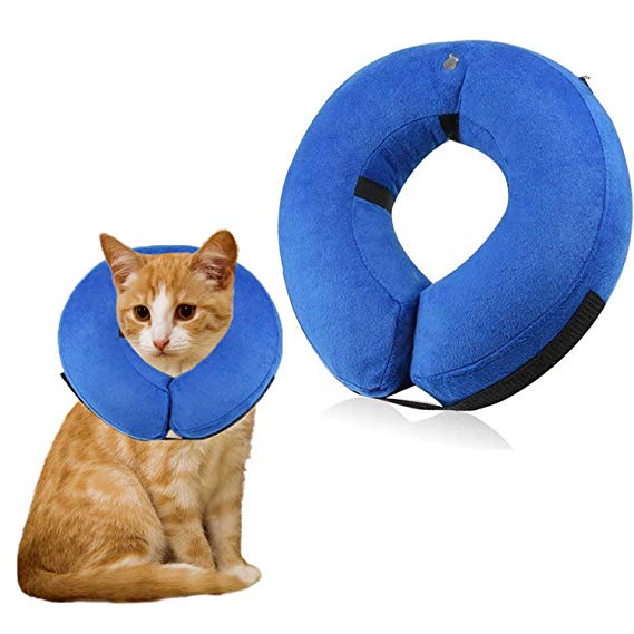 GeiGei Protective Inflatable Collar for Dogs and Cats - Soft Pet Recovery Collar Does Not Block Vision E-Collar