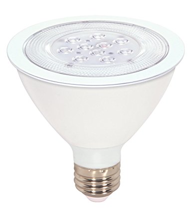 (Case of 6) Satco S9086 11 Watt (75 Watt) PAR30 Short Neck LED Warm White 3000K 40 Beam Ditto Light Bulb, Dimmable