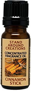 Concentrated Fragrance Oil - Cinnamon Stick: A full bodied scent of rich spicy cinnamon. Made w/natural essential oils, Cinnamon, Clove, Cinnamon Bark.(.33 fl.oz.)