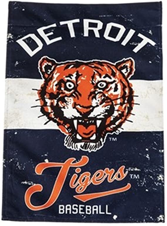Stockdale Detroit Tigers EG VINTAGE Retro BANNER Premium 2-sided 28x44 House Flag Baseball