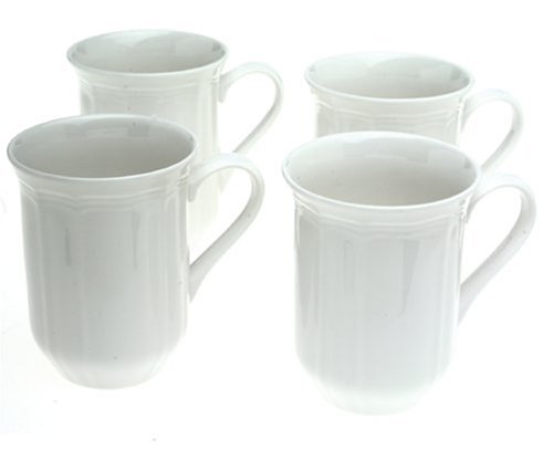Mikasa Antique White Coffee Mugs, Set of 4