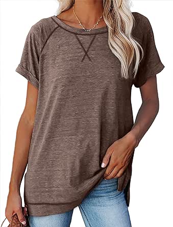 Aokosor Summer Tops for Women Casual 2024 Loose Fitting Outfits Workout