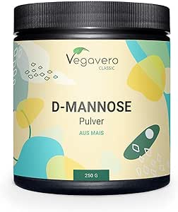 D-Mannose Polvo 99% PURA Vegavero® | 250 g – Para 4 Meses | Infecciones Urinarias y Cistitis| 250 g | Testado en Laboratorio | SIN ADITIVOS | Vegano