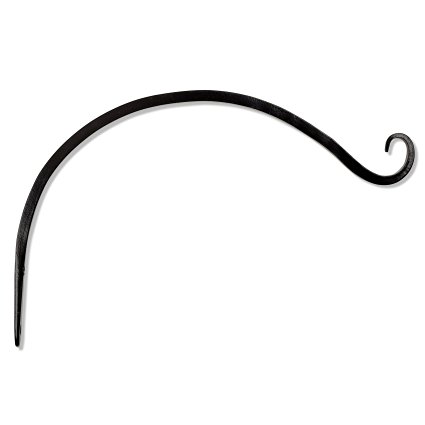 GrayBunny GB-6820 Hand Forged Curved Hook, 14 Inch, Black, For Bird Feeders, Planters, Lanterns, Wind Chimes, As Wall Brackets and More!
