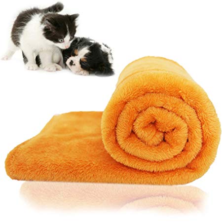 MAXTID Orange Fluffy Pet Blanket Super Soft and Cozy Puppy Kitten Bed Cover for Dogs Cats