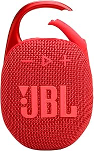 JBL Clip 5 - Ultra-Portable, Waterproof and Dustproof Bluetooth Speaker, Integrated Carabiner, Up to 12 Hours of Play, Made in Part with Recycled Materials (Red)