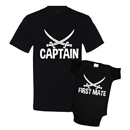 Captain and First Mate Dad and Me Matching Set T-Shirt Bodysuit Clothing