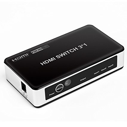 LYNEC HD313 3 Port High Speed HDMI Switch with Remote Control, Support 3D 1080p,