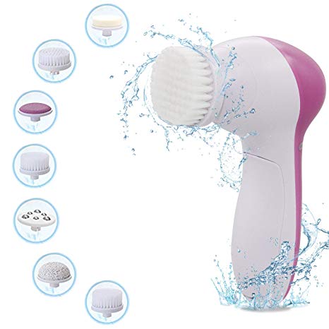 GRATINO Facial Cleansing Brush, 7-in-1 Portable and Waterproof Facial Cleanser Brush with 2 Speed Settings - Deep Cleansing, Gentle Exfoliating, Removing Make-up, Oil and Blackhead, Massaging