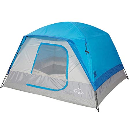 Toogh 5-6 Person Camping Big Horn Tent Waterproof Backpacking Double Layer Tents for Outdoor Sports 10' x 9' -Center Height 74in [Blue] Provide Top Rainfly, Advanced Venting Design