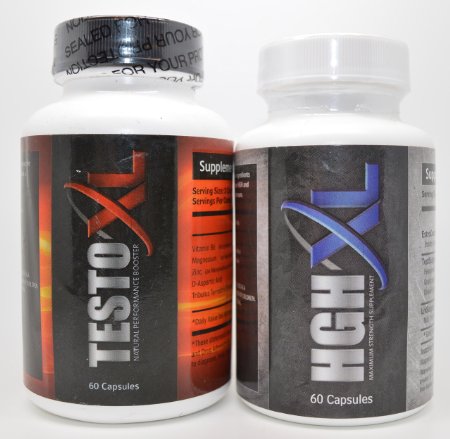 HGH XL - 60 Capsules and Testo XL - 60 Capsules Gym and Power Supplement