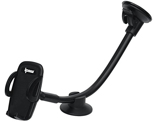 Ipow Universal Long Arm 13.7 Inches Car Mount Holder Cradle With A Quick Release Button Clamp, for iPhone, iPod, Samsung, LG, Nexus, HTC, Motorola, Sony ,GPS and Other Smartphones,Electronic Devices