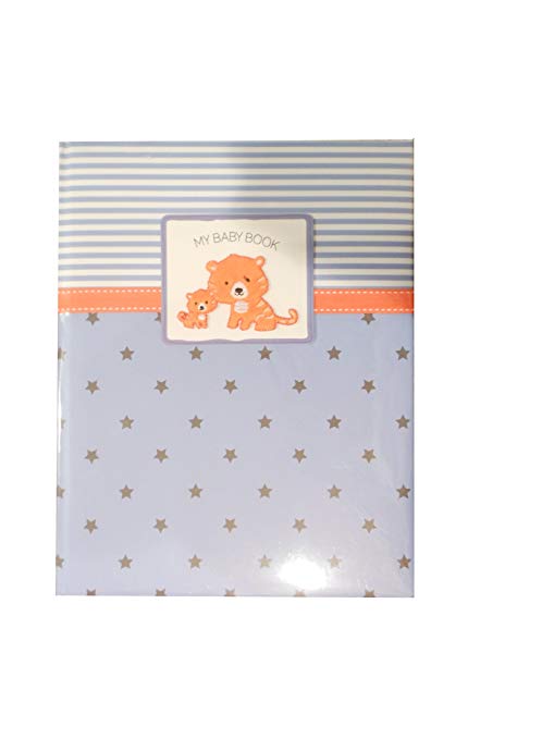 Boys Baby Memory Book Tiger Blue 5 Year Journal Keepsake