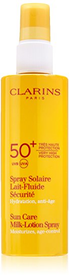 Clarins Sun Care Milk-Lotion Spray Very High Protection UVB/UVA 50  for Unisex, 5.3 Ounce