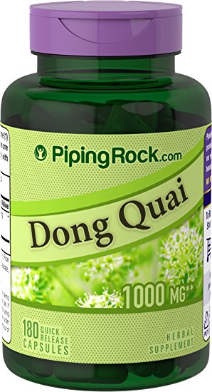 Piping Rock Dong Quai 1000 mg 180 Quick Release Capsules Herbal Supplement