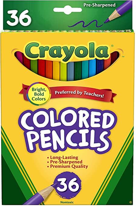 Crayola Colored Pencil Set, School Supplies, Assorted Colors, 36 Count, Long