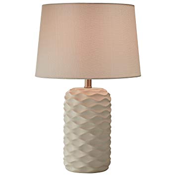 Rivet Modern Wave Table Lamp With LED Bulb, 23.25" x 15" x 15" , White