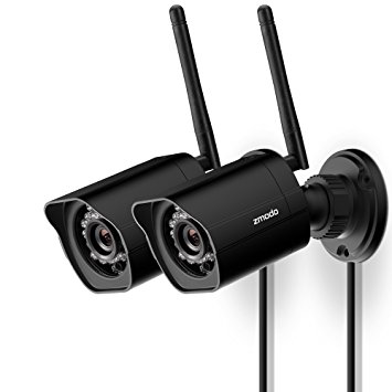 Zmodo 1080p Full HD Outdoor Weatherproof WiFi Wireless Security Camera System - 2 Pack - Cloud Service Available