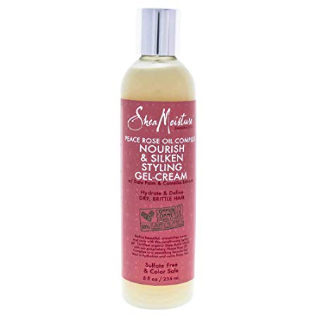 Shea Moisture Peace Rose Oil Complex Nourish & Silken Styling Gel-Cream for Unisex, 8 Ounce