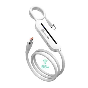 GlocalMe UniCord Charging Cable with 4G WiFi Mobile Hotspot and 8GB Datas, 3.2ft USB C to USB C Cable, 65W Fast Charging USB C Cable with Micro USB, Type C Cable for iPhone, Tablet, Laptop