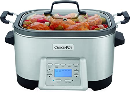 Crock-Pot 6-Quart 5-in-1 Multi-Cooker with Non-Stick Inner Pot, Stainless Steel