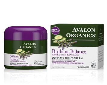 Avalon Organics Brilliant Balance Ultimate Night Cream, 2 Ounce