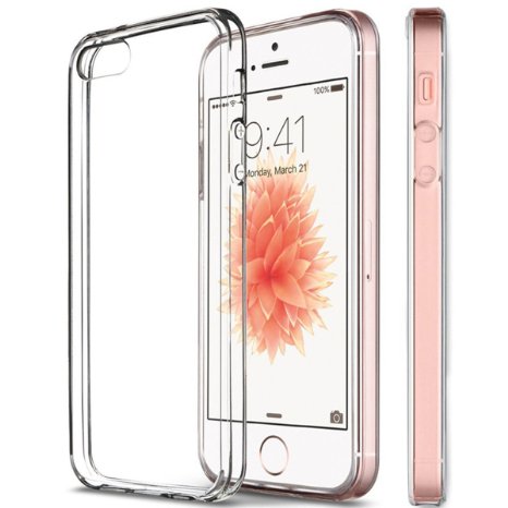 iPhone SE Case,Smozer® Clear PC Back TPU Bumper [Drop Protection/Shock Absorption Technology] for Apple iPhone SE 5S 5 Case Bumper Cover