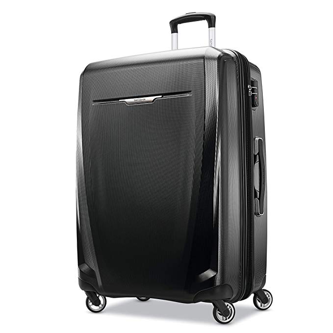 Samsonite Winfield 3 DLX Hardside Checked Luggage with Double Spinner Wheels, 28-Inch, Black