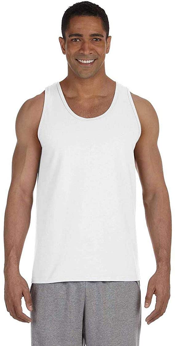 Gildan Men's Ultra Cotton Easy Fit Layered U-Neck Tank Top