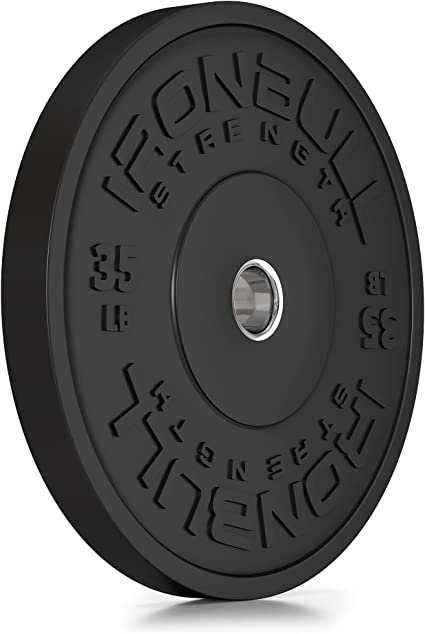 HD Bumper Plates 2" (Single) - 10LB / 15LB / 25LB / 35LB / 45LB - One (1) Rubber Weight Plate in Pounds for Olympic Barbells - Ideal for Cross-Training, Weightlifting, Fitness and Gym Weights