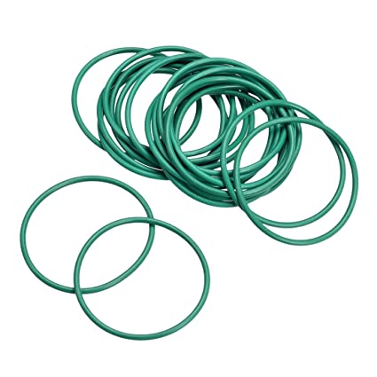 uxcell Fluorine Rubber O-Rings, 30mm OD 27mm ID 1.5mm Width FKM Seal Gasket for Machinery Plumbing, Green, Pack of 20