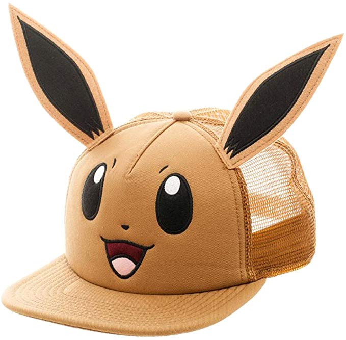 Pokemon Eevee Big Face Trucker Baseball Hat Brown