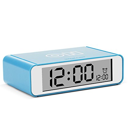Egundo Flip On Off Mini Travel Alarm Clock,Large Digital with Snooze Nightlight Function,Display Day Date Hour Year,Alarm Clocks for Kids Heavy Sleepers Bedrooms Kitchen Office Living Room Outdoor