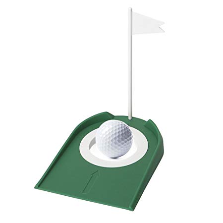 Merssyria Golf Practice Putting Cup, Golf Mat with Hole and Flag Plastic for Indoor Outdoor Office Garage Yard