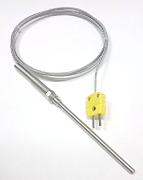Perfect-Prime TL1815 K-Type Sensor Probes Metal HeadProbe for K-Type Probe Thermocouple Sensor & Meter in Temperature Range from 0 to 800 °C