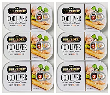 Icelandic Wild Cod Liver Canned 120g can pack of 6