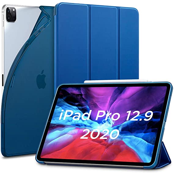 ESR for iPad Pro 12.9 Case 2020 & 2018, Rebound Slim Smart Case with Auto Sleep/Wake [Viewing/Typing Stand Mode] [Flexible TPU Back with Rubberized Cover] - Navy Blue