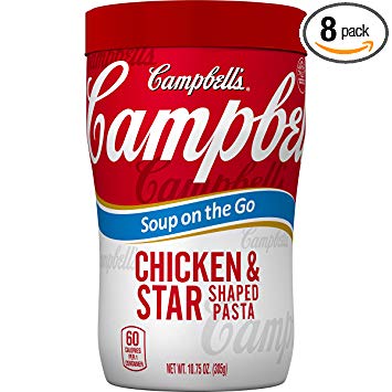 Campbell's Soup on the Go, Chicken & Star Shaped Pasta, 10.75 oz (Pack of 8)