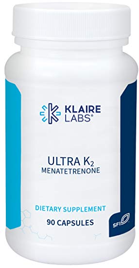 Klaire Labs Ultra K2 Menatetrenone - Hypoallergenic 15 mg (15000 mcg) Vitamin K2 MK4, 90 Capsules