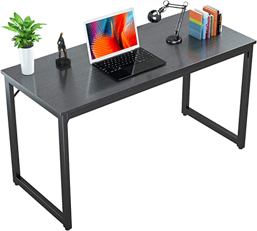 Foxemart Computer Desk 47” Modern Sturdy Office Desk PC Laptop Notebook Study Writing Table for Home Office Workstation, Black