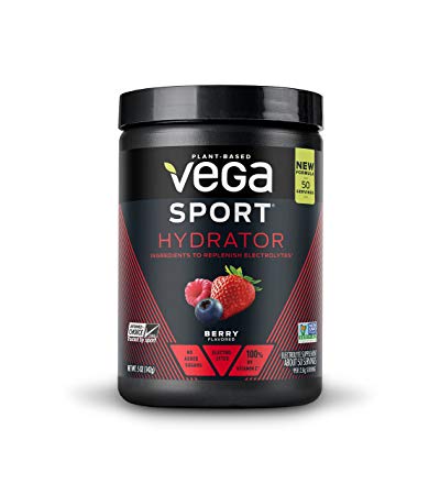 New Vega Sport Hydrator Berry (50 Servings, 5.0 oz Tub) - Electrolyte Powder, Gluten Free, Non Dairy, Vegan, Sugar Free, Keto Friendly, Non GMO