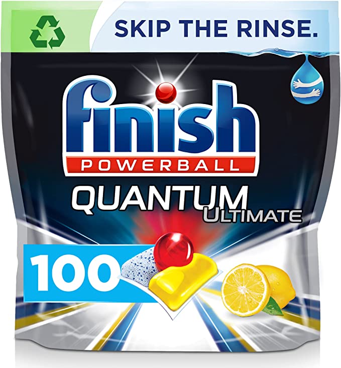 Finish Quantum Ultimate Dishwasher Tablets, LEMON, 100 Tablets
