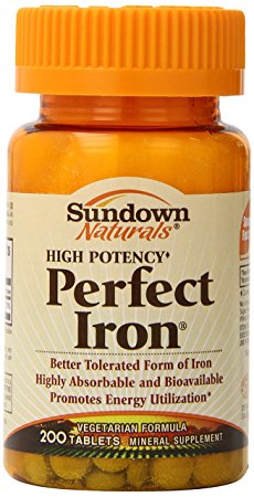 Sundown Perfect Iron, 200 Tablets (Pack of 4)