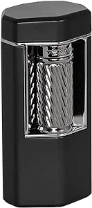 Xikar Meridian Triple Soft Flame Cigar Lighter, Powerful, Elegant, Innovative, Reliable Flint Ignition, Large Easy-to-Use Roller Bar, EZ-View Fuel Window, High Altitude Performance, Black & Gunmetal