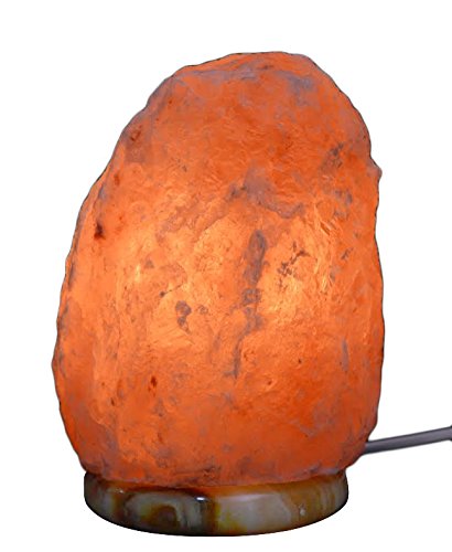 HemingWeigh Natural Himalayan Rock Salt Lamp 7-13 lbs with Marble Base, Electric Wire & Bulb