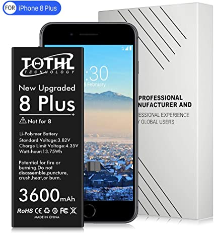 [3600mAh] Battery for iPhone 8 Plus, New 0 Cycle Higher Capacity Battery Replacement for iPhone 8 Plus