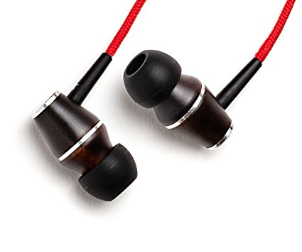 Symphonized XTC Earphones | Genuine Wood In-ear Noise-isolating Headphones | Earbuds with Microphone (Red)