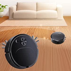 Robot Vacuum and Mop Combo,Household Vacuum Cleaners Robot Vacuum Cleaners for Home Office,Intelligent Fully Automatic Sweeping Robot,Ideal for Pet Hair,Hard Floor,Low Carpet, (BK1)