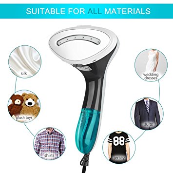 ABM Handheld Portable Fabric Steamer, 1500W Powerful Steamer with Fast Heat-up, Steamer with Accessories