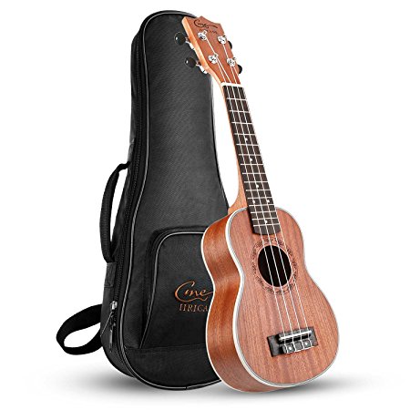 Hricane Soprano Ukulele UKS-1 21inch Professional Ukulele Starter Small Guitar Hawaiian Guitar Bundle with Gig Bag